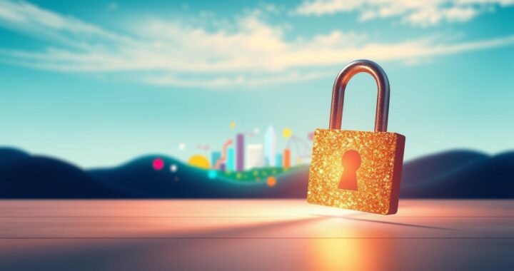Symbolbild Email Marketing – digitales Schloss mit Stadt im Hintergrund als Metapher für Zugang zu Zielgruppen